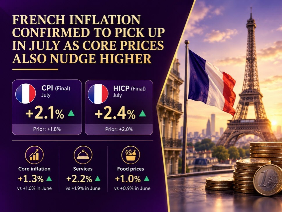 French inflation accelerates again in July, core prices move up as well