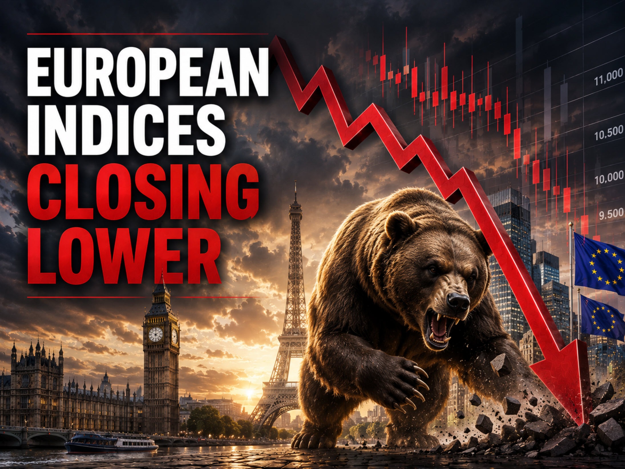 European shares close lower despite the US tech push higher