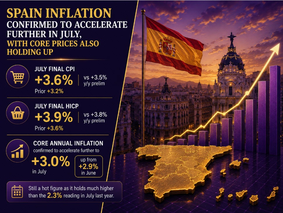 Spain inflation nudges higher in July as both headline and core prices push up
